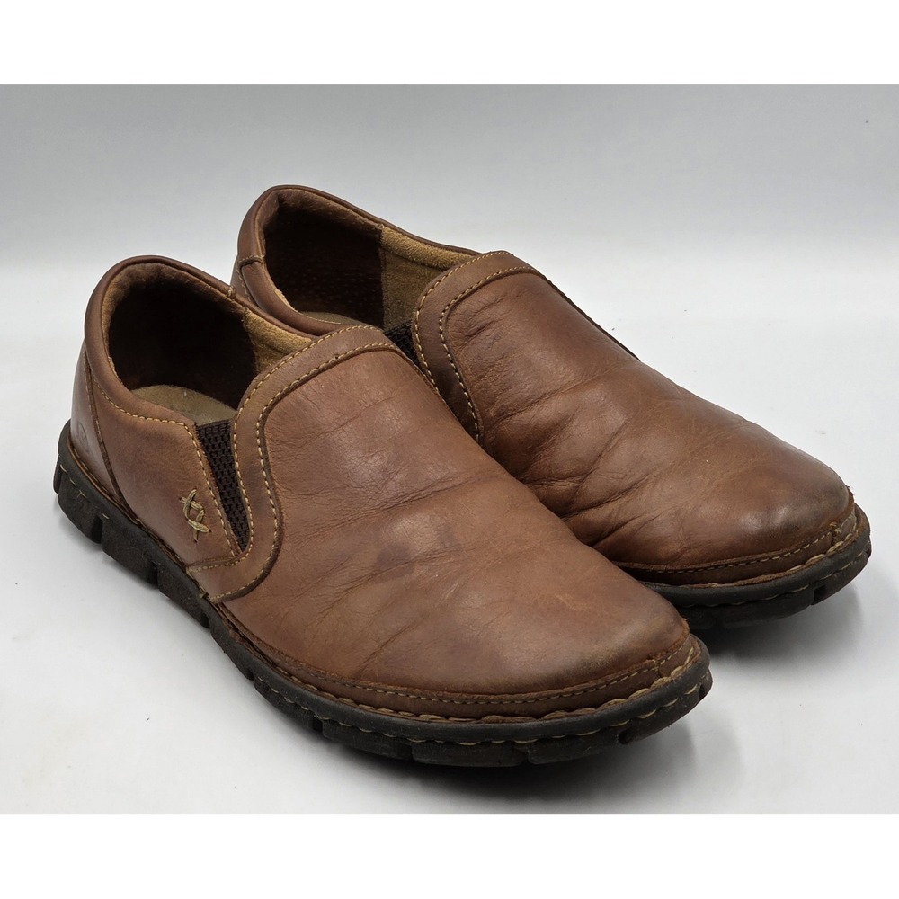 BORN Sawyer Tan Leather Slip On Casual Oxford Shoes Men's EU 41 US 8